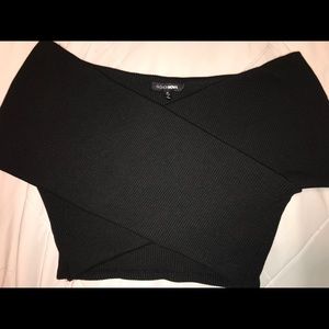 FashionNova Cross Off-Shoulder Top (NEVER WORN)